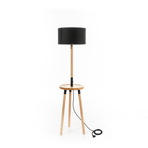 online Lampada da Terra 40x40xH135 cm in Tessuto e Legno Acrux Nero