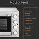 Forno Elettrico da 32L Regolazione Temperatura e Timer 3 Modalità di Cottura e Accessori Argento      