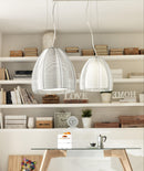 Lampada a Sospensione 30x30xH120 cm in Metallo Pico Grigio