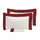 Bettbezug für Doppelbett mit Tasche und Kissenbezügen in Satin Garrini Eveline Elfenbein/Bordeaux