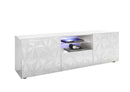 Mobile Porta TV 2 Ante 180x42x57 cm in Legno TFT Praga Bianco Lucido