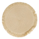 Set 4 Tovagliette con Frange Ø38x0,3 cm  in Carta effetto Juta VdE Tivoli 1996 Shades of Chocolate