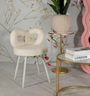 Sedia Mini Ilary Bianca Ø40x67 cm in MDF e Spugna e Ferro e Poliestere Bianco      