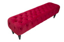 Puff Chantal Bordeaux 149,5x40,5x43 cm Velluto Sintetico e MDF e Spugna Bordeaux