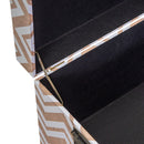 Set 3 Baule in Similpelle marroncino rettangolare 