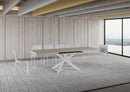 Tavolo Allungabile 160-264x90x77 cm Volantis Cashmere Telaio Bianco 