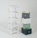 Cassettiera 4 Cassetti in Legno Massello 25x25x71 cm Fumer Rosy