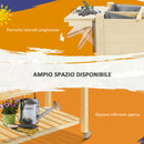 Fioriera da Esterno a 8 Sezioni 123x54x87 cm con Ripiano Laterale e Mensola in Legno di Abete Legno      