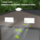 Casetta Box da Giardino Porta Attrezzi 277x195x192 cm con Porte Scorrevoli in Acciaio Marrone 