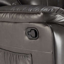 Poltrona Relax Reclinabile Manuale 90x74x130 cm in Similpelle Grigio Scuro