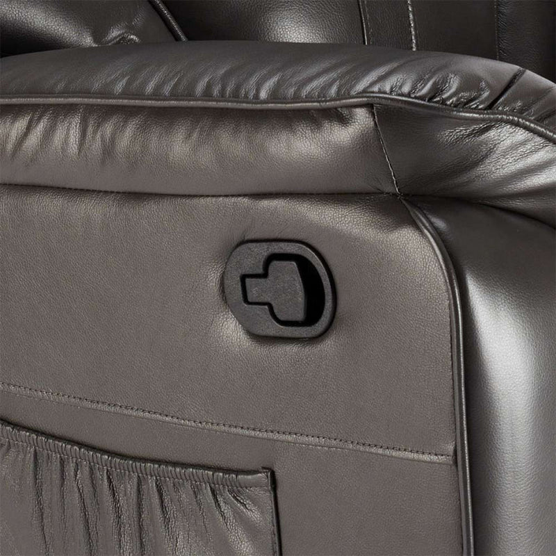Poltrona Relax Reclinabile Manuale 90x74x130 cm in Similpelle Grigio Scuro