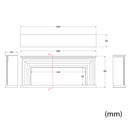 Camino Elettrico da Pavimento Effetto Fiamma 200x33x83 cm 1500W Sined Merapi Bianco