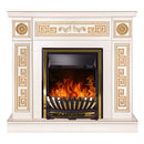 Camino Elettrico da Pavimento 102x110x30 cm Effetto Fiamma 2000W Versailles gold & Meridian Avorio