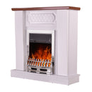 Camino Elettrico da Pavimento 101x100x30 cm Effetto Fiamma 2000W Asoli & Galileo silver Bianco/noce