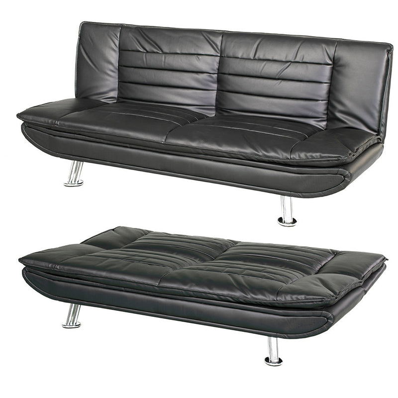 Divano Letto Prontoletto Sofia Rivestimento in Similpelle Nero