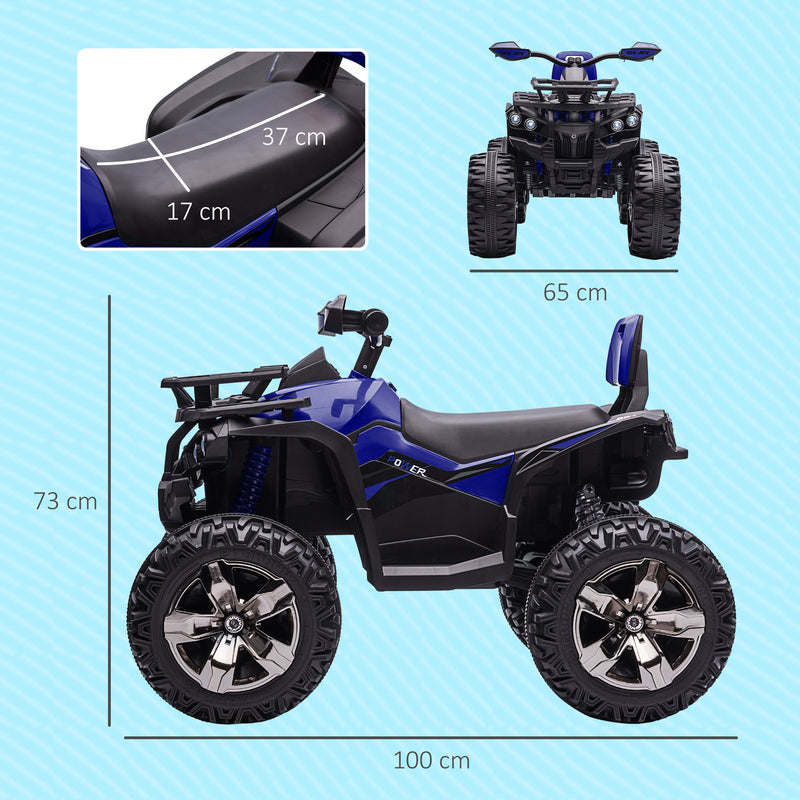 Quad Elettrico per Bambini 12V con Fari e Pedale Blu   