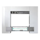 Parete Attrezzata Mobili Soggiorno Mobile TV Pensile 2 Mobili a Colonna TFT Build Bianco e Cemento