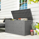 Baule da Giardino 106,5x43x54,5 cm Capacità 227L con Chiusura a Chiave in Resina Impermeabile e Anti UV Grigio      