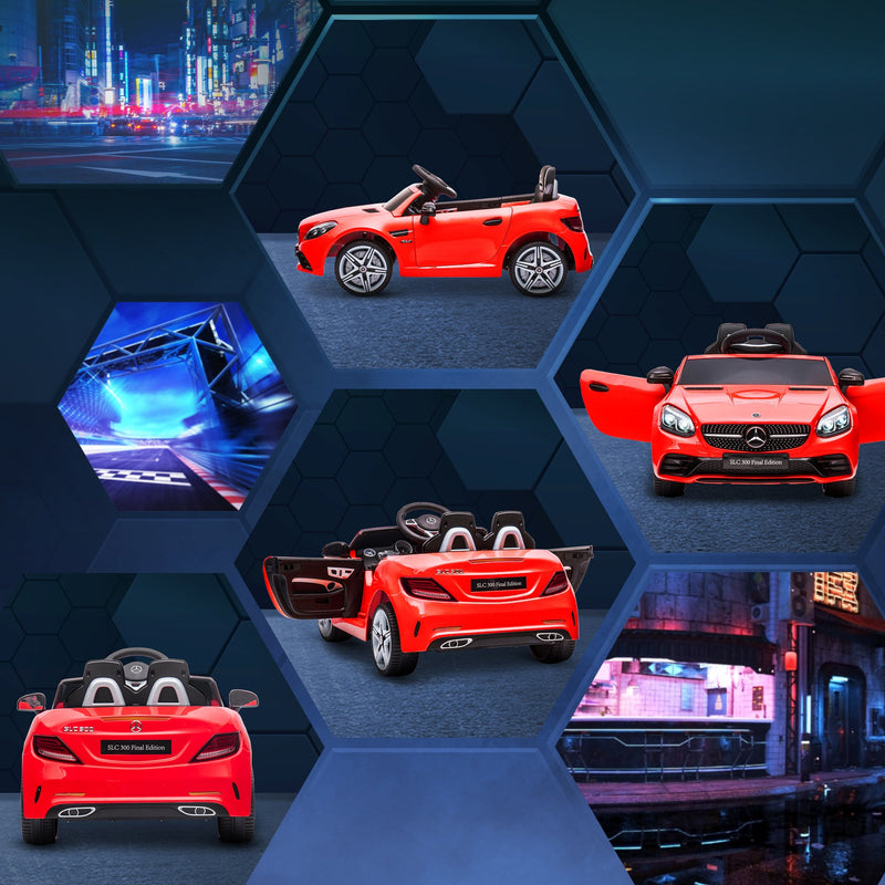 Macchina Elettrica per Bambini Licenza Mercedes SLC 300 con Telecomando Rosso  