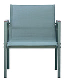 Set Salotto da Giardino Divano 2 Poltrone e Tavolino Tarquinia in Ferro e Textilene Verde