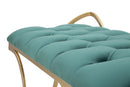 Panca Glam Luxy Verde 103x43x47 cm in Ferro e MDF e Spugna e Poliestere Verde e Oro