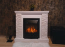 Camino Elettrico da Pavimento 90,3x98x30 cm Effetto Fiamma 2000W Rock & Pluton Noce