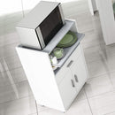 Mobile Carrello da Cucina 1 Cassetto 2 Ante 59x40x92 cm in Legno Bianco