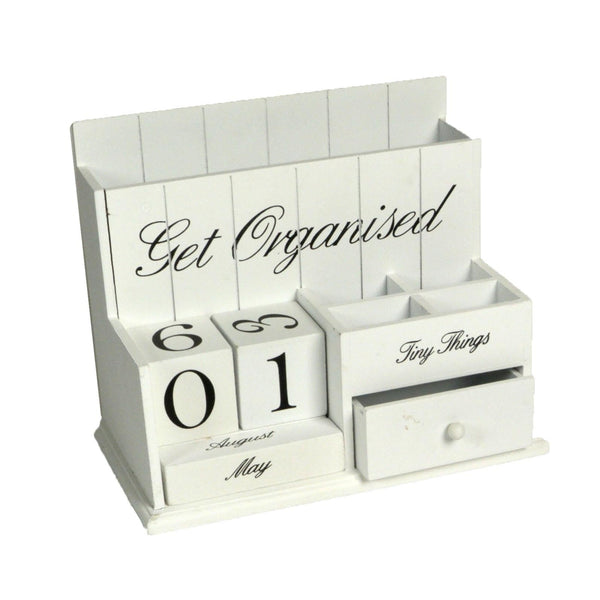 sconto Schreibtischhalter aus weißem Holz cm 28x16xh21