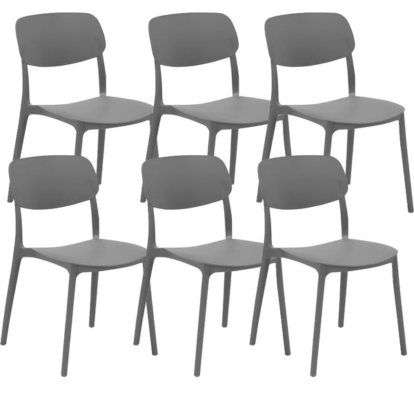 online Set 6 Sedie 46x79x54 cm in Polipropilene Elodie Antracite