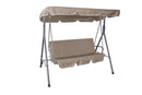 Dondolo 3 Posti da Giardino 172x112x152 cm in Acciaio e Poliestere Beige