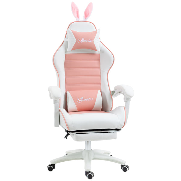 Sedia Gaming Ergonomica 65x63x136-142A cm con Orecchie in Finta Pelle Rosa online