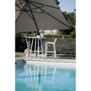 Tavolino Bar da Giardino in Polyrattan Quadrato 70x70x107cm Adila Bianca