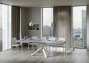 Tavolo Allungabile 160-264x90x77 cm Volantis Cemento Telaio Bianco 