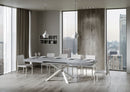 Tavolo Allungabile 200-304x90x77 cm Volantis Cemento Telaio Bianco 