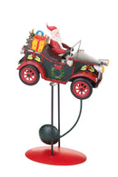 Statuina Babbo Natale con Auto 30 cm in Metallo