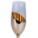 Set 6 Bicchieri da Champagne Chic Flûte in Vetro VdE Tivoli 1996 Trasparente e Gold