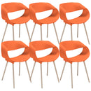 Set 6 Sedie 62x54x74 cm in Polipropilene Diletta Arancione