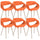 Set 6 Sedie 62x54x74 cm in Polipropilene Diletta Arancione