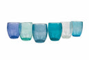 Set 6 Bicchieri Acqua in Pasta Di Vetro Soffiato 300 ml Villa d'Este Home Tivoli Acapulco Marea