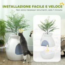 Lettiera Chiusa per Gatti a Forma di Vaso 50x48,5x58,7 cm in ABS e Acciaio Inox Bianco   