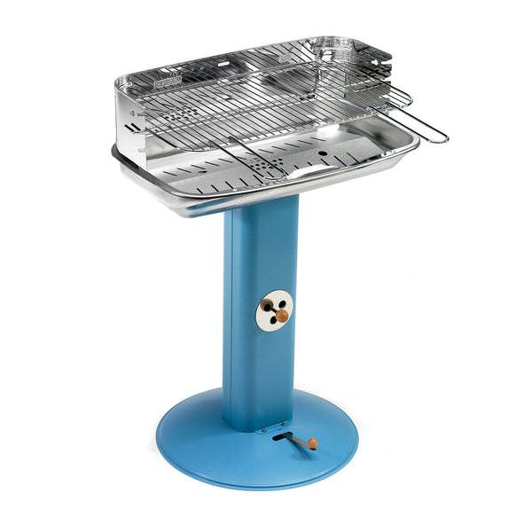 online Barbecue a Carbone Venus 607 Ompagrill Gamba a Colonna con Areazione in Acciaio Verniciato Celeste