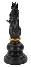 Cavallo da Scacchi 14x27x11 cm in Poliresina Nero/Oro