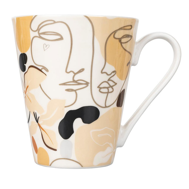 Set 2 Tazze Ø8,8x10,5 cm in Bone China VdE Tivoli 1996 Face to grey