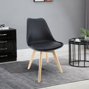 Sedia da Pranzo 48x50x82 cm Piedi in Legno Nera