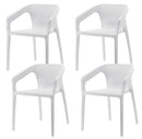 Set 4 Sedie da Giardino Impilabili 54x74x57 cm in Polipropilene Siena Bianca