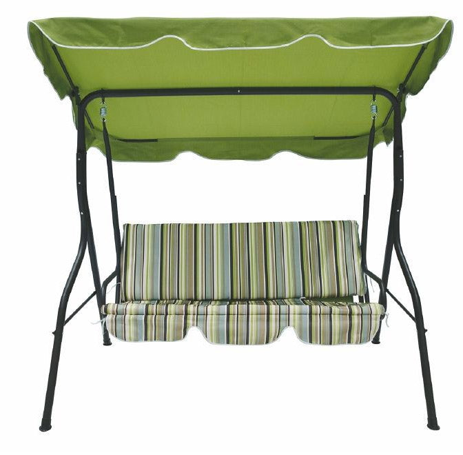 Dondolo da Giardino 3 Posti in Metallo Soriani Righe Fantasy