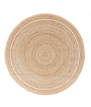 Tappeto Ø 180 cm Ankit in Iuta Naturale-Bianco