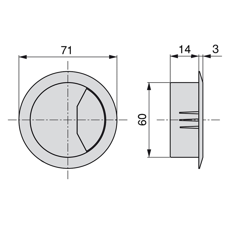 Set di 20 Passacavi da Incasso Ø6 cm in Plastica Emuca Bianchi