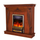 Camino Elettrico da Pavimento 103,5x110x30 cm Effetto Fiamma 2000W Napoli & Meridian Noce