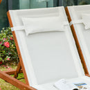 Lettino Prendisole Doppio da Giardino 210x155x175 cm in Legno e Textilene Beige